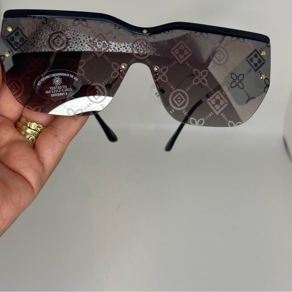 Aldo Black and Gold Patterned Sunglasses - Picture 1 of 7